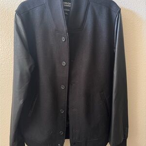 Foreign Exchange Black Jacket with Leather Accents